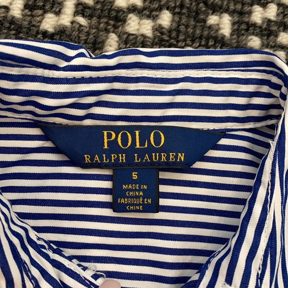 Girl’s Ralph Lauren Fit-and-Flare Shirt Dress - Picture 3 of 6